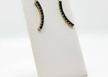 Złote kolczyki pr 333 0,87g Czarna cyrkonia