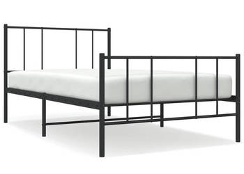 Łóżko Metalowe Czarne Rama Łóżka Ze Stelażem 75x190 cm WM-352488