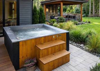 JACUZZI OGRODOWE MODERN 5 W ZABUDOWIE Z DREWNA Z PODGRZEWANIEM