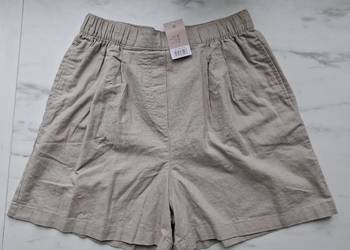 Casualowe szorty len/bawełna, rozmiar 40