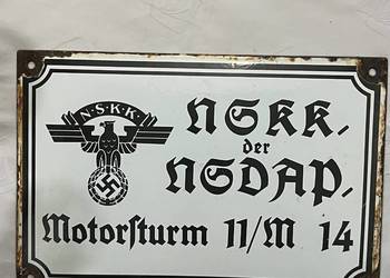 Niemiecka tablica/ szyld emaliowany, II WŚ, NSKK/NSDAP