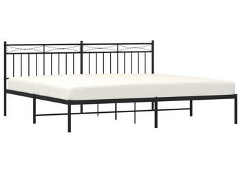 Łóżko Metalowe Czarne Rama Łóżka Ze Stelażem 193x203 cm WM-373697