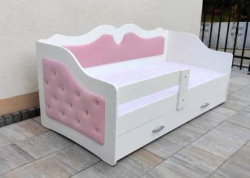 Łóżko Tapicerowane JESSICA 80x160 Różowy Łóżeczko Dziecięce Stylowe sofa