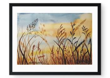 Akwarela Akwarelka Obraz pt: Żółty sen o niebie.