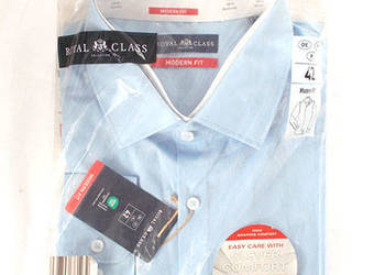 męska koszula z bawełny rozmiar 42, bawełniana koszula 42,niebieska koszula