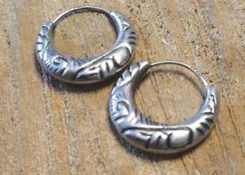 Stare srebrne kolczyki koszyczki . Vintage