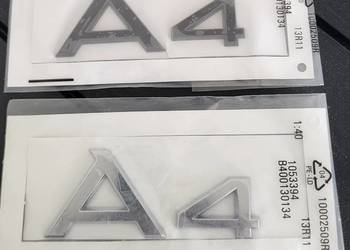 NOWY znaczek A4 emblemat klejany logo srebrny | czarny
