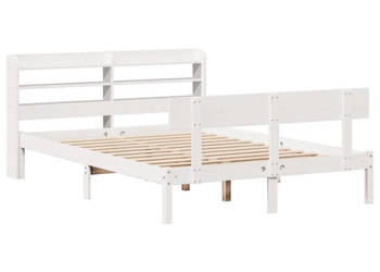 Rama łóżka bez materaca biała lite drewno sosnowe 150x200 cm WM-3306622