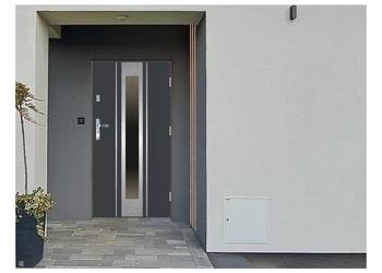 Drzwi wejściowe do domu GI-09 INOX Antracyt 90 Prawe na zewnątrz 68 Ud=1,3