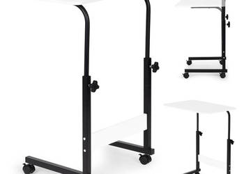 Stolik pod laptopa z kółkami biurko dostawiane do fotela kanapy biały Mode…