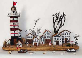 Dekoracja z drewna morskiego - wspomnienie z wakacji.