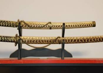 Zestaw 2 MIECZE SAMURAJSKIE stojak katana