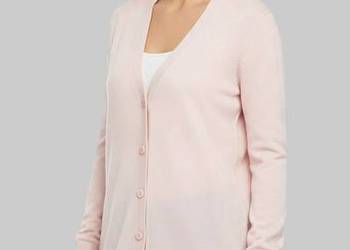 Damski bawełniany sweter pudrowy róż z długim rękawem Zara Knit 36/38 S/M