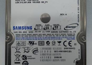 Dysk ATA IDE Samsung HM160HC 160 GB 2,5 do laptopa jak nowy