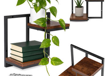 Kwietnik ścienny półka wisząca na kwiaty ozdoby 2 poziomy loft ModernHome