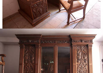 Rarytas! Neorenesansowy komplet gabinetowy z 1905 roku ORYGI