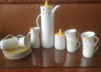 Porcelanowy serwis do kawy KROKUS sygnowany ĆMIELÓW lata 60