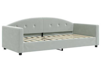 Sofa z funkcją spania jasnoszara aksamit 90x200 cm WM-354136