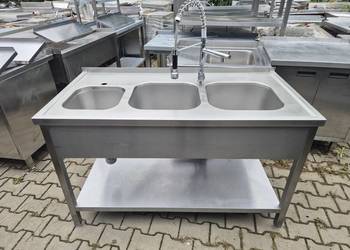 Zlew Gastronomiczny 3 Komorowy Z Półką 140/70/85 B