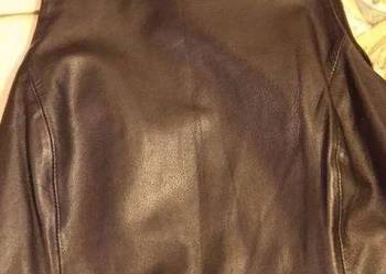 Sukienka princeska skórzana czarna Mango 38 M skóra naturalna