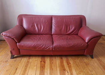 NATUZZI, Włochy – Sofa skórzana 2-osobowa + fotel