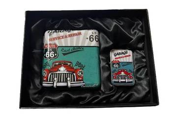 Elegancki Zestaw Prezentowy dla Mechanika: Metalowa Papierośnica i Benzyno…