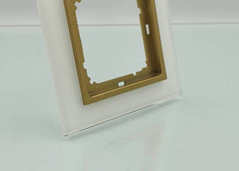 Ramka szklana pojedyncza Magic Timex-elektrokolor Biały ze złotą ramką