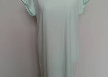 VILA – Miętowa długa sukienka oversize M • organiczna bawełna