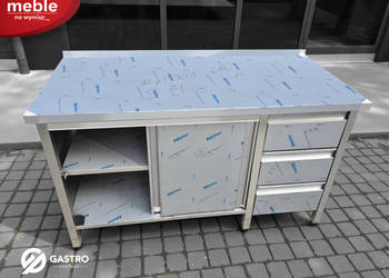 Stół gastronomiczny z szafką i szufladami spawany 1600x700x850 mm