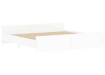 Rama łóżka z wezgłowiem i zanóżkiem biała 180x200 cm WM-3203768