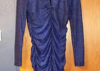 Sukienka mega mieniąca się niebieska