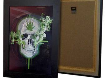 Obraz 3D Trójwymiarowy z Czachą z Ramką Plakat Lentikularny