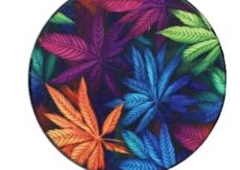 Kolorowy Młynek do Tytoniu Grinder z Kolorowymi Listkami Marihuany Ganji