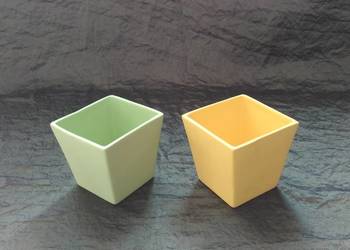 Osłonki doniczki Pojemniki kwadratowe Wiosna kpl.=2 NOWE