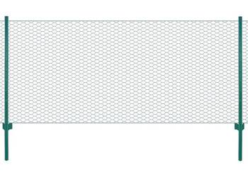 vidaXL Siatka ogrodzeniowa ze słupkami, stal(SKU:144605)