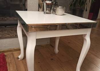 Stolik Glamour, 60x60, blat wysoki połysk, lakierowane nogi
