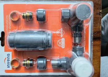 Zawory grzejnikowe kątowe termostatyczny osiowy grafit 1/2" Nowe Invena