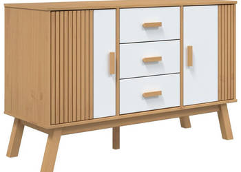 Komoda OLDEN biało-brązowa 114x43x735cm lite drewno sosnowe WM-358599