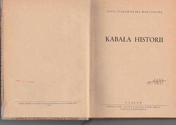 (7333) KABAŁA HISTORII – ZOFIA STAROWIEYSKA MORSTINOWA