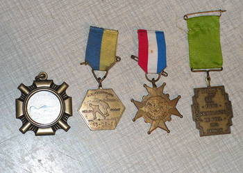 francuskie i belgijskie medale sportowe z lat 80-tych