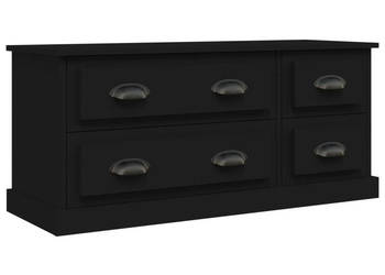 Szafka pod TV czarna 100x355x45 cm materiał drewnopochodny WM-816449