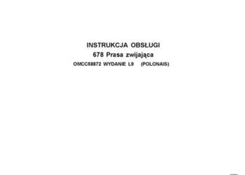 Instrukcja obsługi JD 678 John deere prasa zwijająca 774