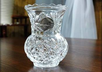 Prawdziwy Kryształ Ołowiowy mały Wazonik Cristal De Flandre Francja Vintage