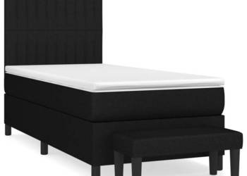 Łóżko z Materacem Kontynentalne Czarne Do Sypialni 80x200 cm WM-3136711
