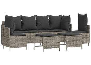 5-cz. zestaw wypoczynkowy do ogrodu poduszki szary rattan PE WM-3261547