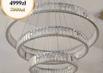 Żyrandol kryształowy srebrny nowoczesny do salonu Żyrandol kryształowy srebrny nowoczesny do salonu