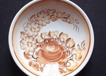 Ręcznie malowany talerzyk głęboki zawieszany, ZF Koło. PRL.