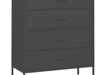 Szafka z szufladami antracytowa 80x35x1015 cm stalowa WM-336204