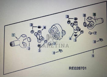 John. Deere RE58639/przegub uniwersalny (widełki)/John Deere 4555/4755/495…