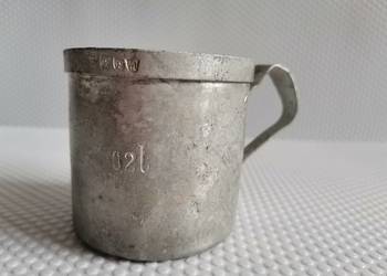 Stary, przedwojenny mały kubek aluminiowy 0,2 litra